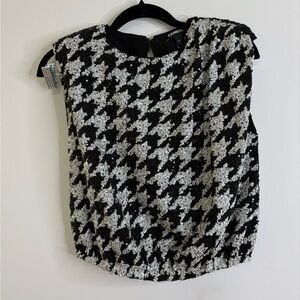 Express Sequin Houndstooth Top